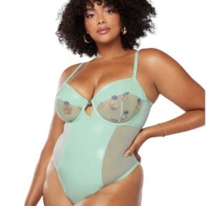 NWT Savage X Fenty Tutti Fruity Vinyl Thong Teddy Lingerie Bodysuit Size 2X